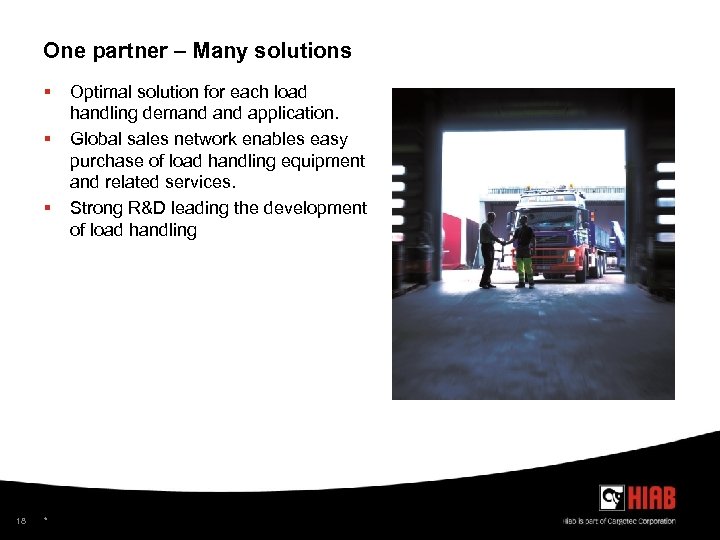 One partner – Many solutions § § § 18 * Optimal solution for each