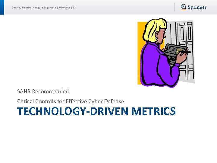 Security Planning: An Applied Approach | 3/19/2018 | 12 SANS-Recommended Critical Controls for Effective