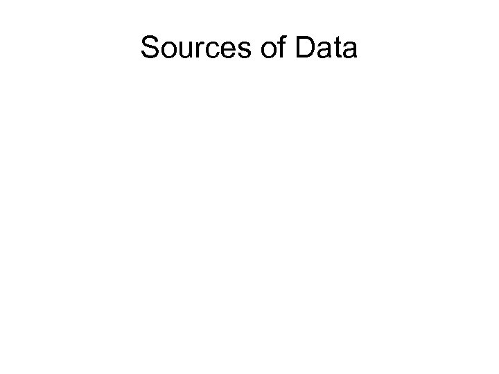 Sources of Data 