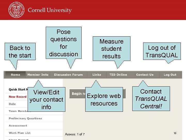Back to the start Pose questions for discussion View/Edit your contact info Measure student