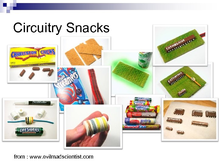 Circuitry Snacks from : www. evilmadscientist. com 