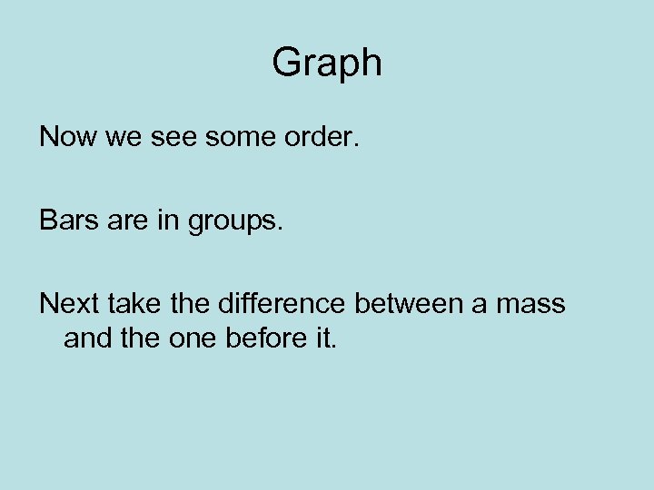 Graph Now we see some order. Bars are in groups. Next take the difference