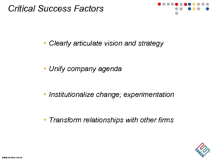 Critical Success Factors • Clearly articulate vision and strategy • Unify company agenda •