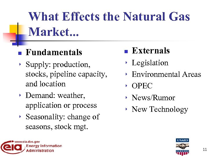 What Effects the Natural Gas Market. . . n 8 8 8 Fundamentals n