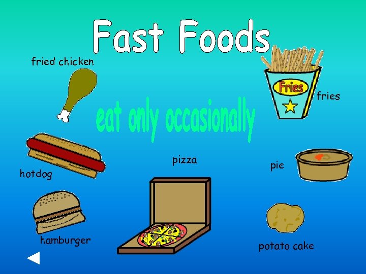 fried chicken fries pizza hotdog hamburger pie potato cake 