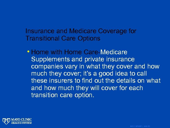 Insurance and Medicare Coverage for Transitional Care Options • Home with Home Care-Medicare Supplements