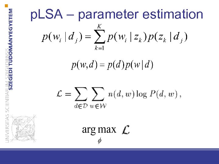 p. LSA – parameter estimation 