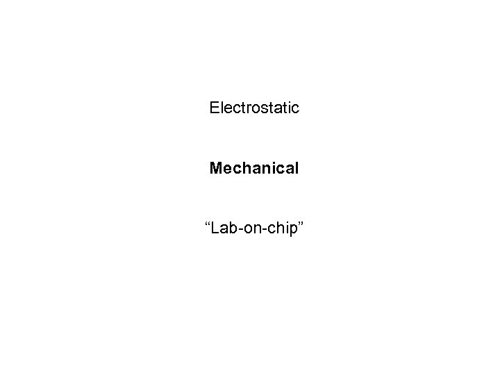 Electrostatic Mechanical “Lab-on-chip” 
