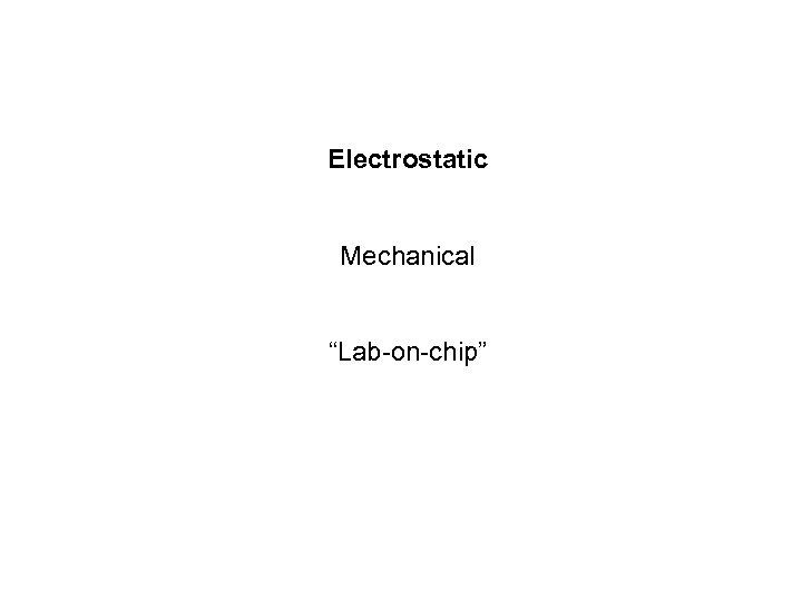 Electrostatic Mechanical “Lab-on-chip” 