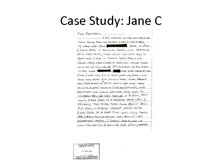 Case Study: Jane C 