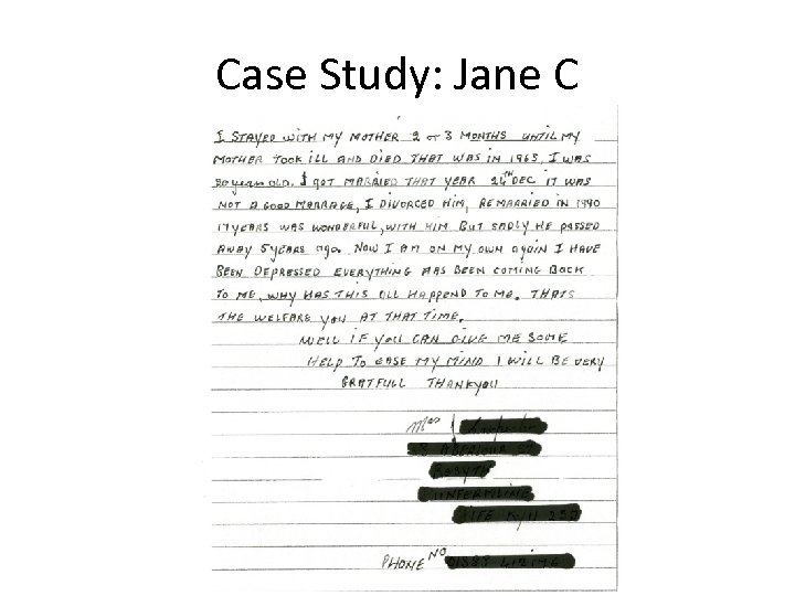 Case Study: Jane C 