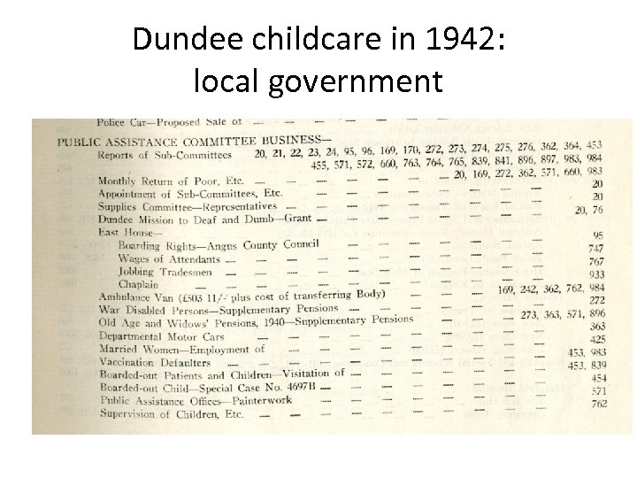 Dundee childcare in 1942: local government 
