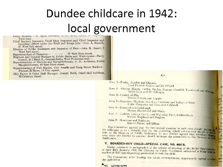 Dundee childcare in 1942: local government 