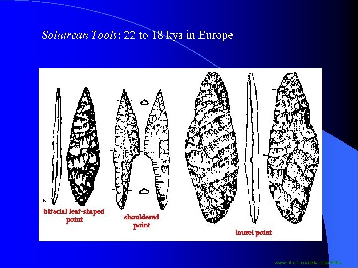 Solutrean Tools: 22 to 18 kya in Europe www. hf. uio. no/iakk/ roger/lithic 