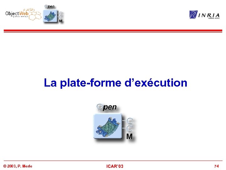 La plate-forme d’exécution © 2003, P. Merle ICAR’ 03 74 