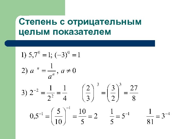 С отрицательным показателем 8 класс