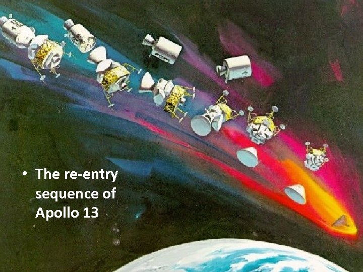  • The re-entry sequence of Apollo 13 