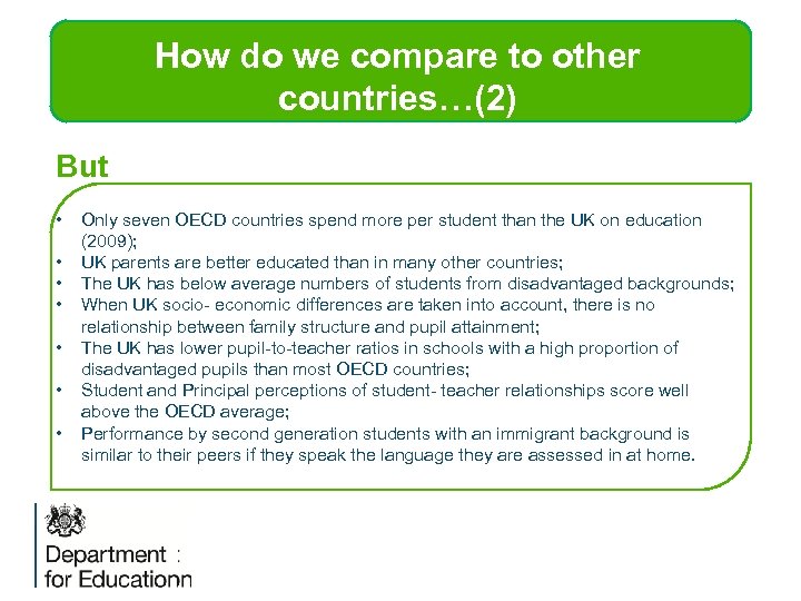 How do we compare to other countries…(2) But • • Only seven OECD countries