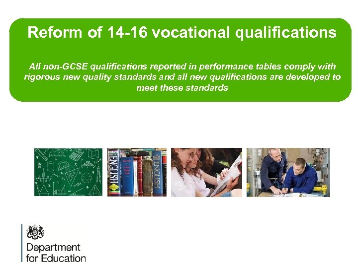 Reform of 14 -16 vocational qualifications All non-GCSE qualifications reported in performance tables comply