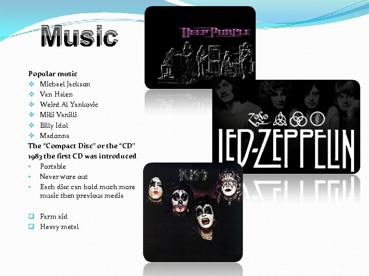 Music Popular music v Michael Jackson v Van Halen v Weird Al Yankovic v