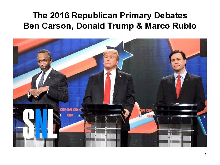 The 2016 Republican Primary Debates Ben Carson, Donald Trump & Marco Rubio 4 