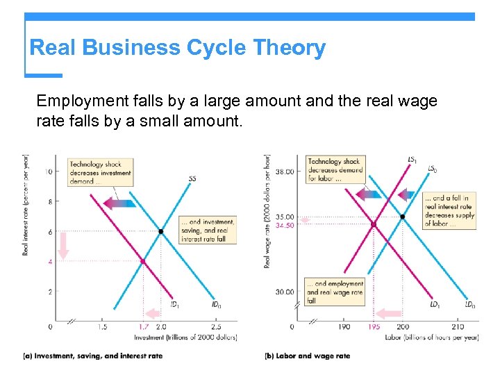 Real Business Cycle Theory Employment falls by a large amount and the real wage