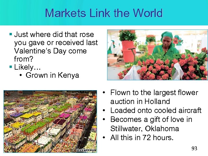 Markets Link the World § Just where did that rose you gave or received