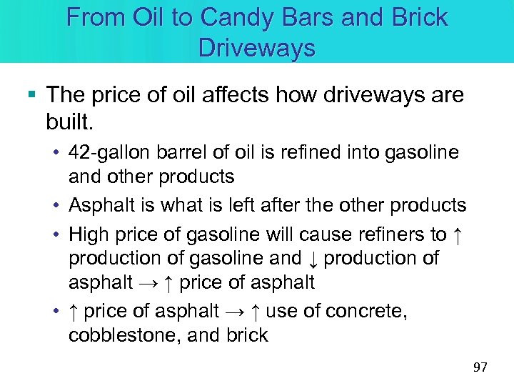 From Oil to Candy Bars and Brick Driveways § The price of oil affects