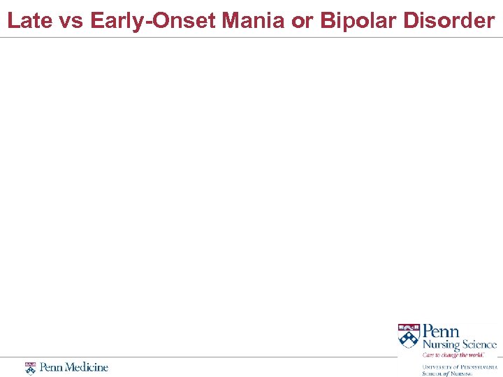 Late vs Early-Onset Mania or Bipolar Disorder 