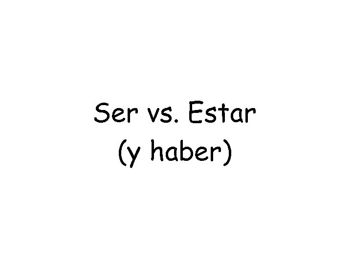 Ser vs. Estar (y haber) 