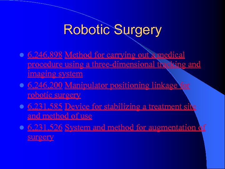 Robotic Surgery 6, 246, 898 Method for carrying out a medical procedure using a