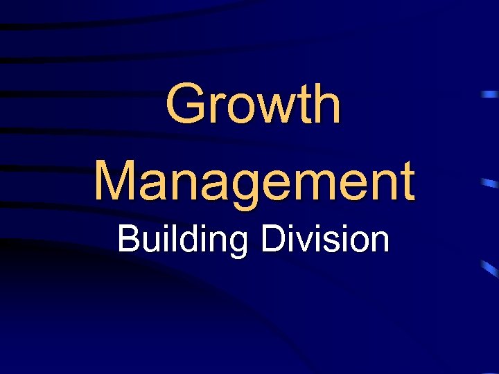 Growth Management Building Division 