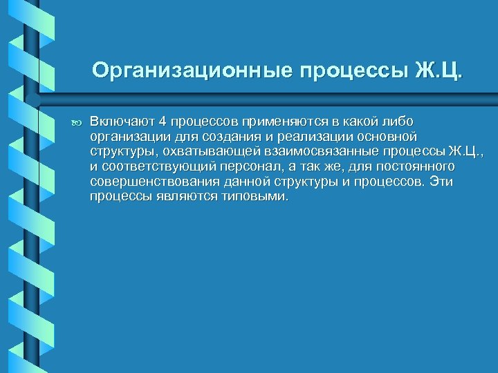 Организационные процессы Ж. Ц. b Включают 4 процессов применяются в какой либо организации для