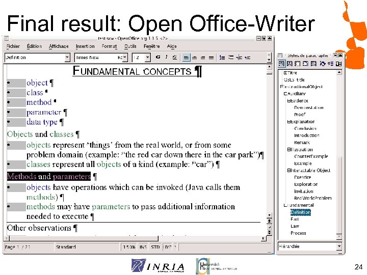 Final result: Open Office-Writer 24 