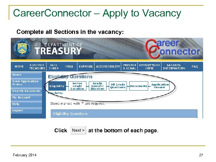 Career. Connector – Apply to Vacancy Complete all Sections in the vacancy: Click February
