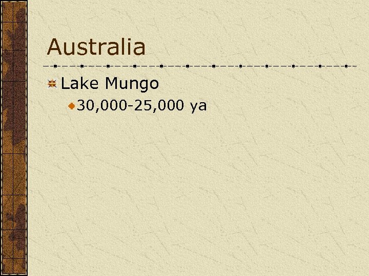 Australia Lake Mungo 30, 000 -25, 000 ya 