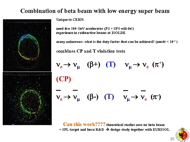 Combination of beta beam with low energy super beam Unique to CERN: need few