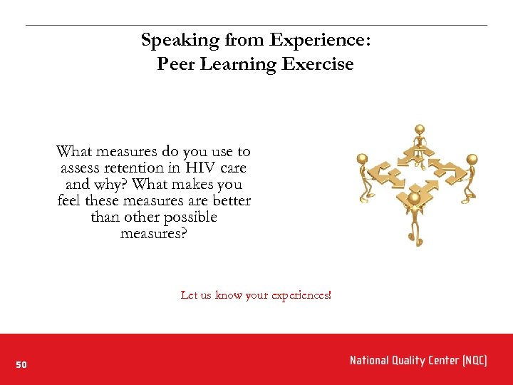 Speaking from Experience: Peer Learning Exercise What measures do you use to assess retention