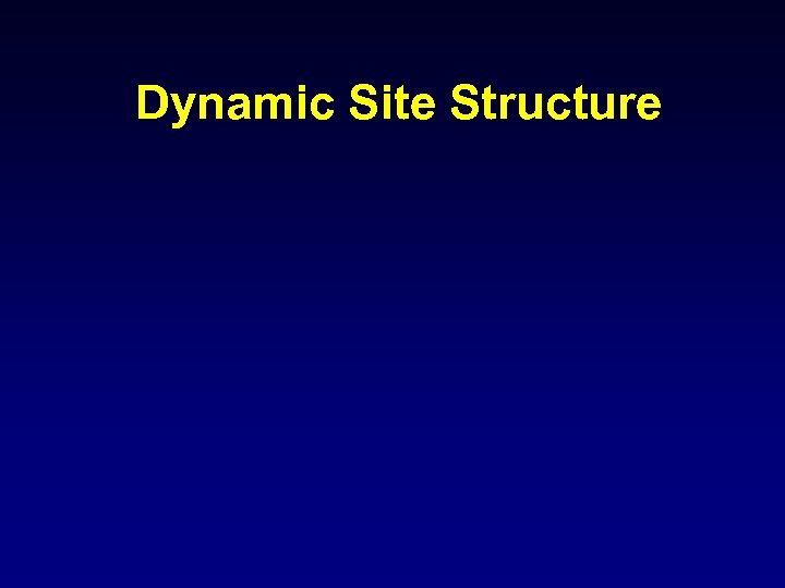 Dynamic Site Structure 