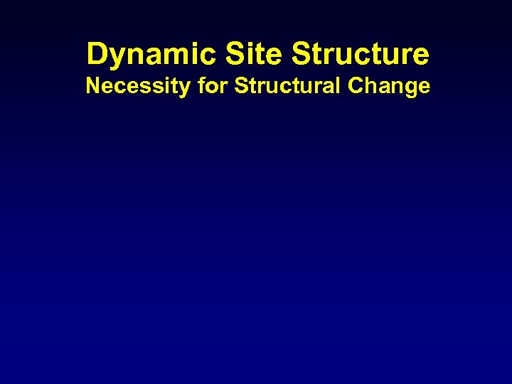 Dynamic Site Structure Necessity for Structural Change 