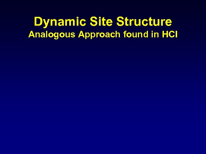 Dynamic Site Structure Analogous Approach found in HCI 