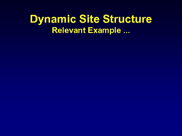 Dynamic Site Structure Relevant Example. . . 