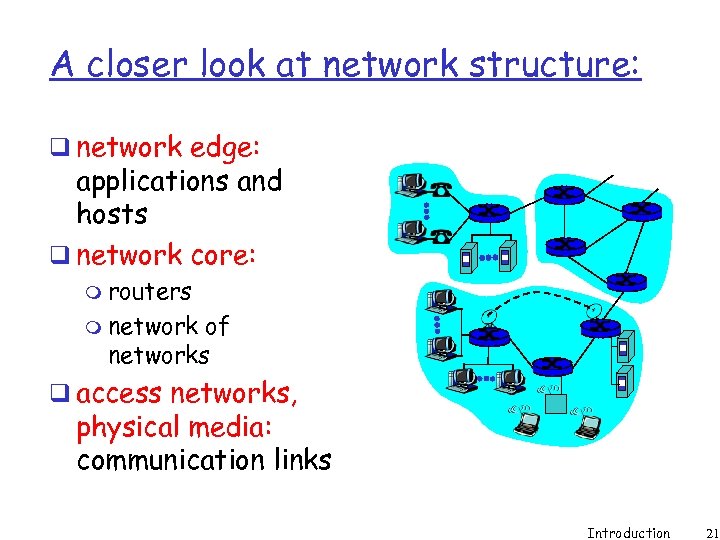 A closer look at network structure: q network edge: applications and hosts q network