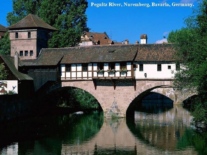 Pegnitz River, Nuremberg, Bavaria, Germany. 