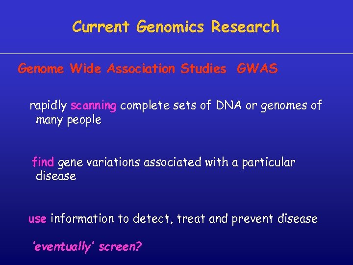 Current Genomics Research Genome Wide Association Studies GWAS rapidly scanning complete sets of DNA