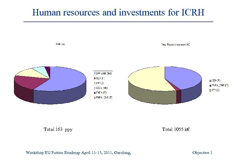 Human resources and investments for ICRH Total 163 ppy Workshop EU Fusion Roadmap April