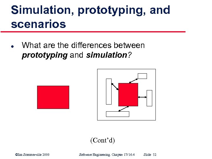 Simulation, prototyping, and scenarios l What are the differences between prototyping and simulation? (Cont’d)