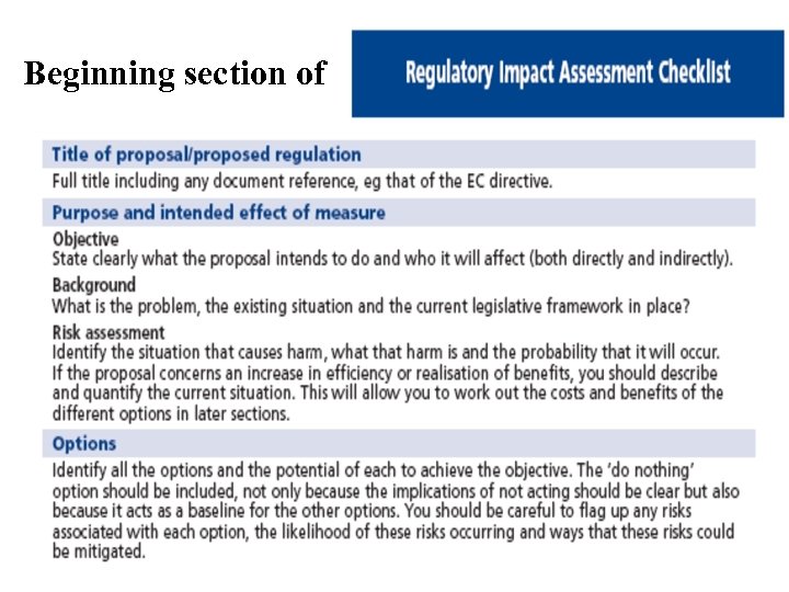 Beginning section of 