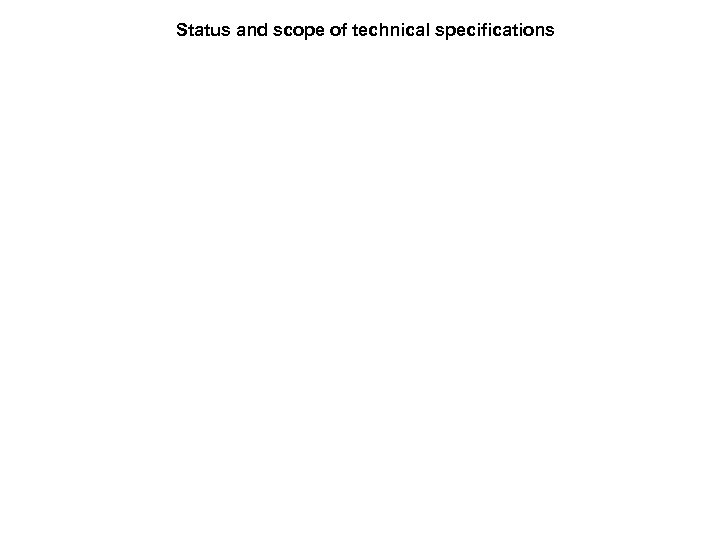 Status and scope of technical specifications 