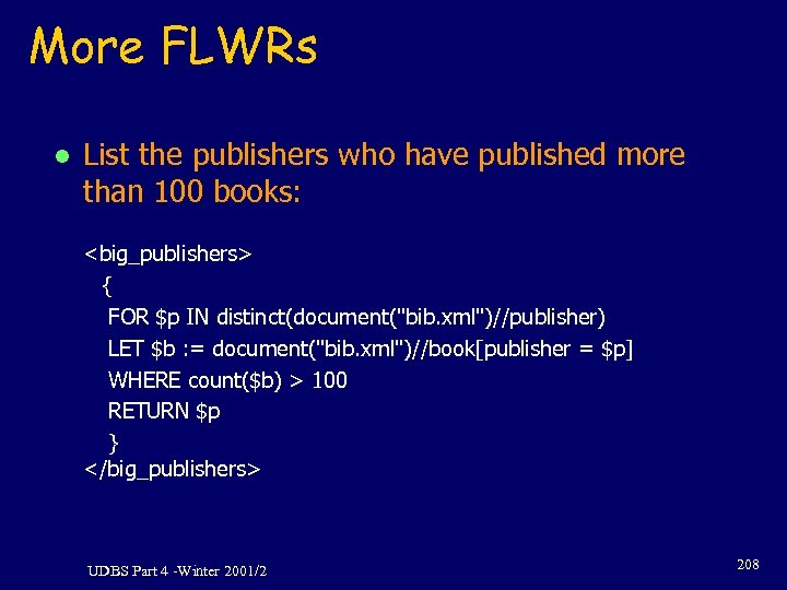 More FLWRs l List the publishers who have published more than 100 books: <big_publishers>